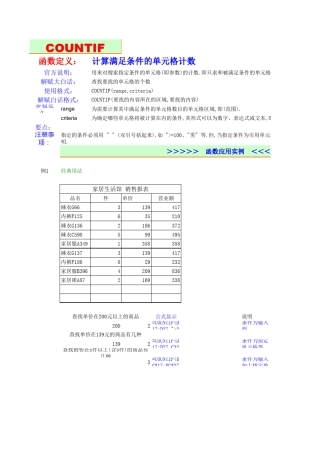 COUNTIF函数示例