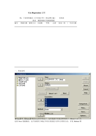 COX模型操作流程与解析