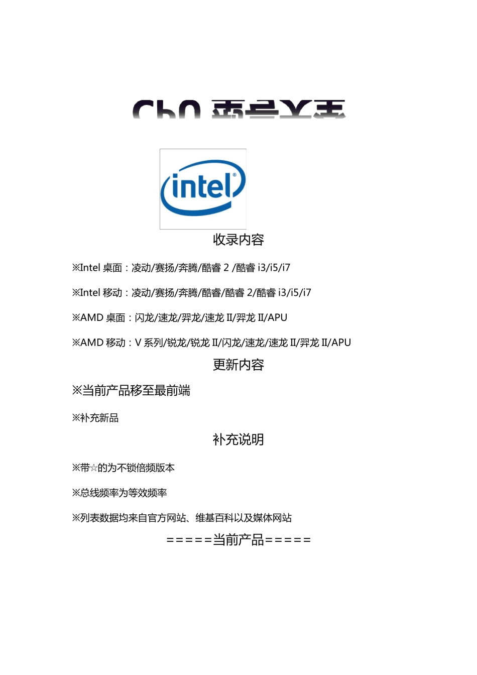 CPU型号大全[V1.6]_第1页