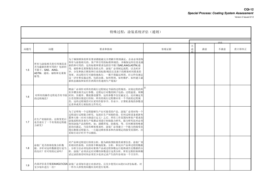 CQI12涂装系统评估表第二版(学员)_第2页