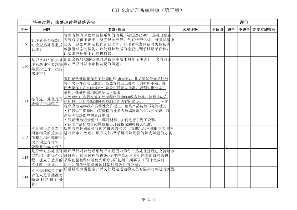 cqi9第三版审核表_第3页