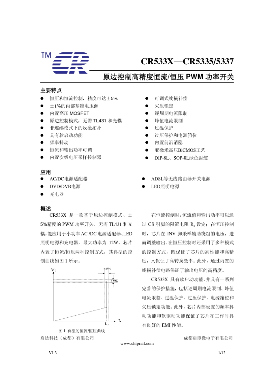 CR5335和CR5336和CR5337中文版技术说明书_第1页