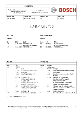 CR665DLIN接口发电机调节器