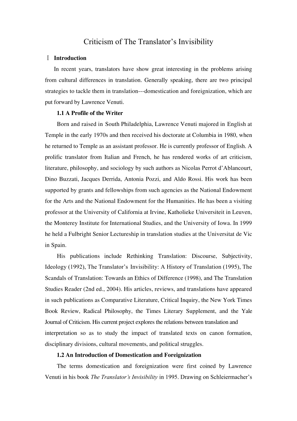 CriticismofTheTranslator39;sInvisibility_第1页