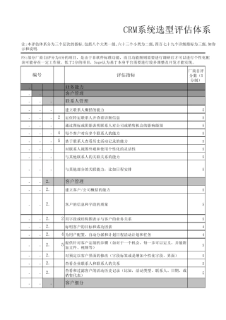 CRM系统评估体系