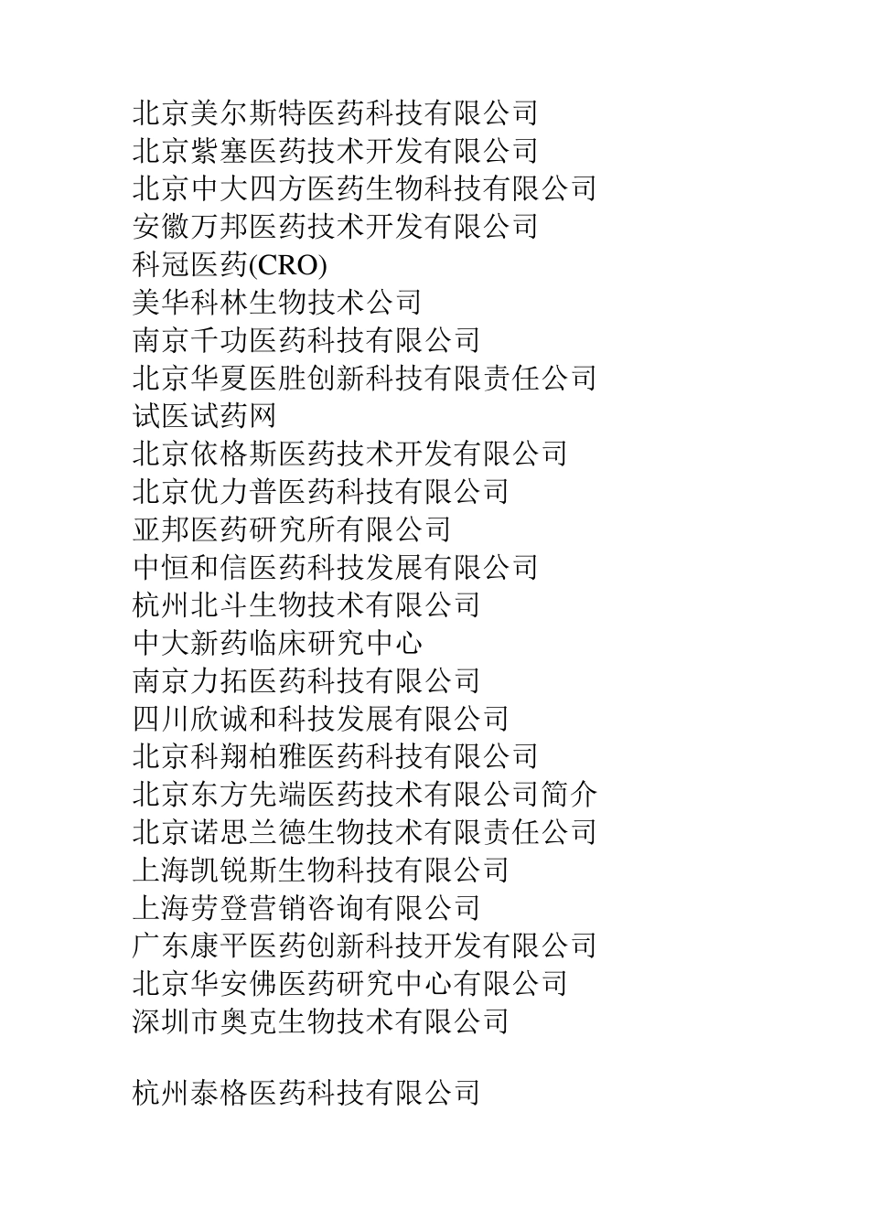 CRO公司目录一览表_第2页