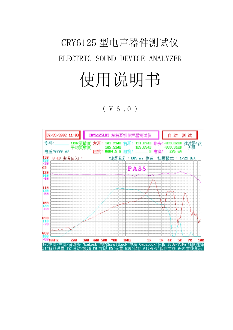CRY6125型电声器件测试仪说明书_第1页