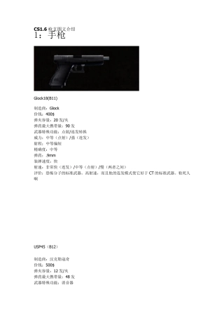 CS1.6枪支图文介绍