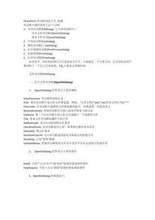 CSaveFileDialog各类对话框用法