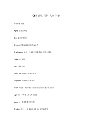 CSS滤镜效果大全详解