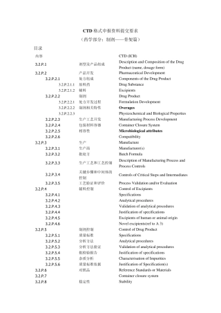 CTD制剂部分学习之——骨架篇