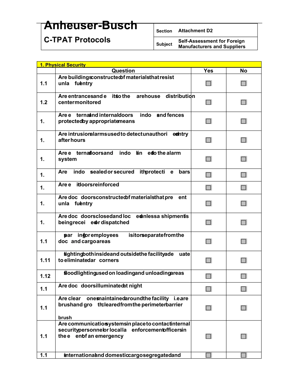 CTPAT协议自我评估表_第2页