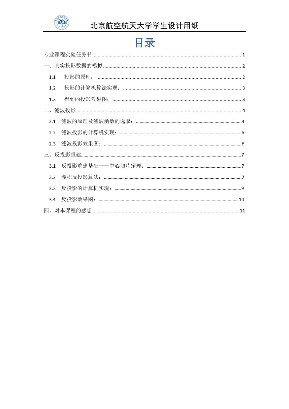 CT实验平行束投影与反投影重建报告_第2页