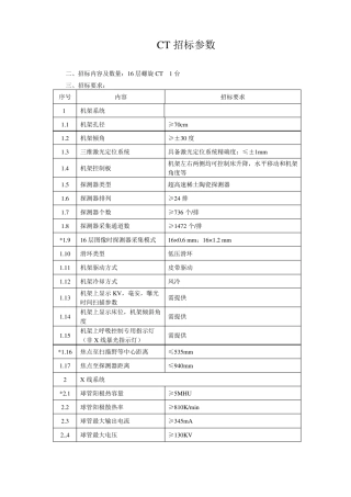 CT招标参数