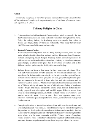 CulinaryDelightsinChina英汉双语