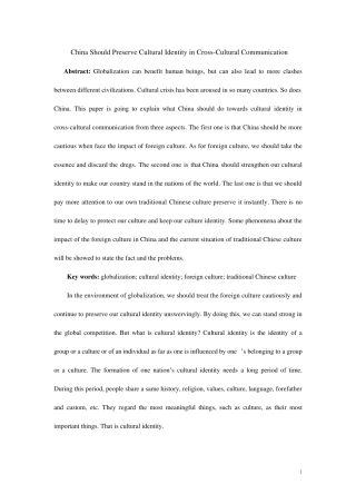 Culturalidentity文化认同作文