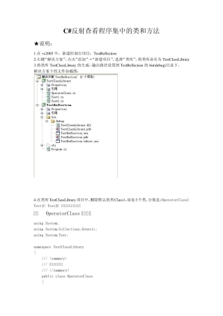 C反射查看和调用程序集的类和方法