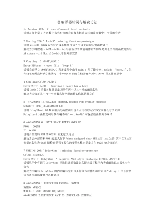 C语言keil编译器提示错误的解决方法