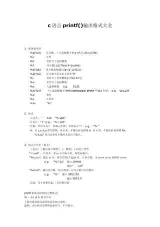 c语言printf()输出格式
