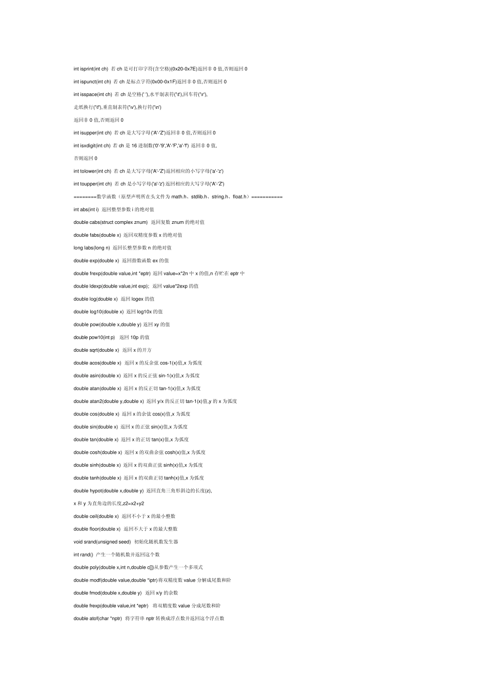 c语言中常用库函数_第2页