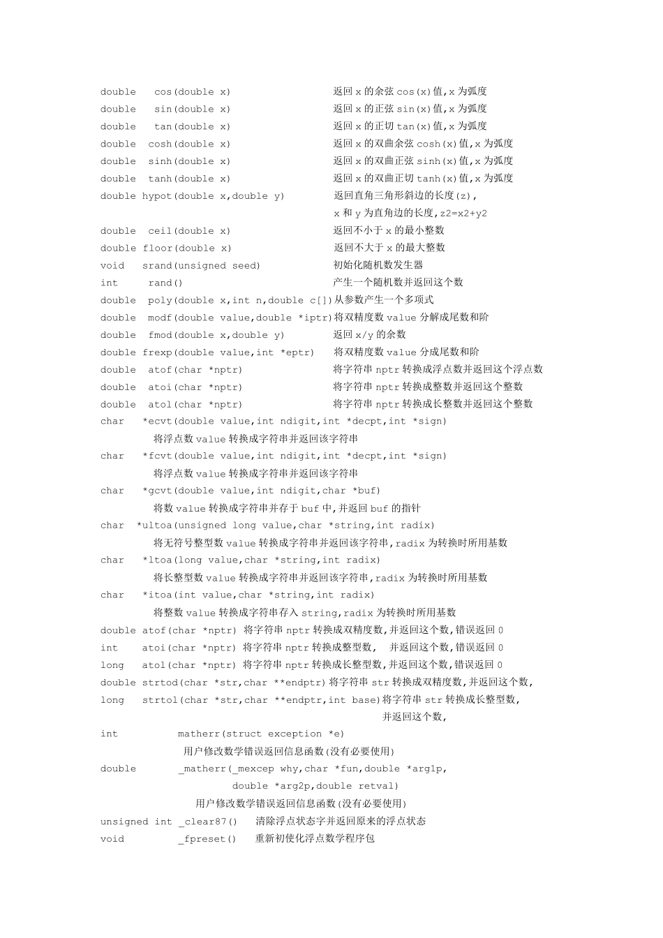 C语言库函数参考手册_第2页