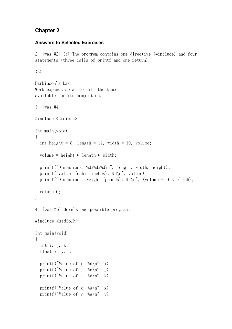 c语言程序设计现代方法(第二版)习题答案_第1页