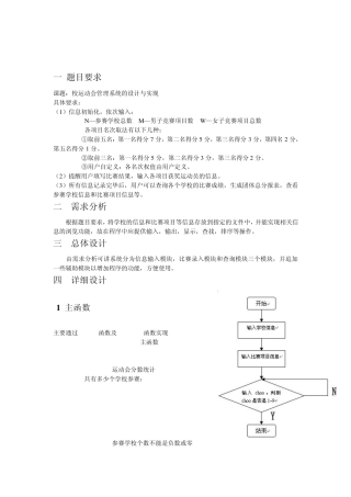 C语言课程设计之校运动会管理系统的设计与实现
