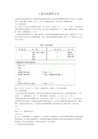 C语言运算符大全