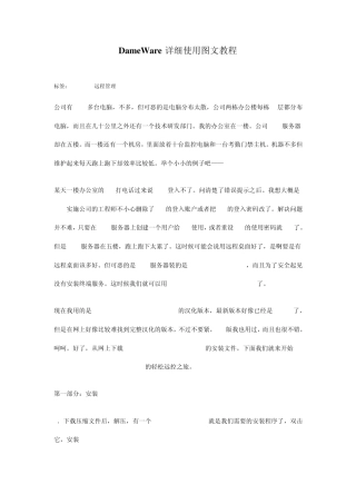 DameWare详细使用图文教程