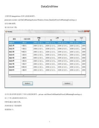 DataGridView合并行