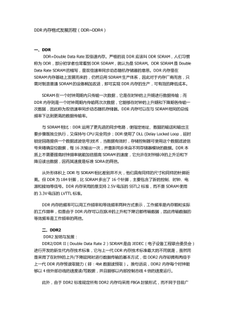 DDR内存格式发展历程