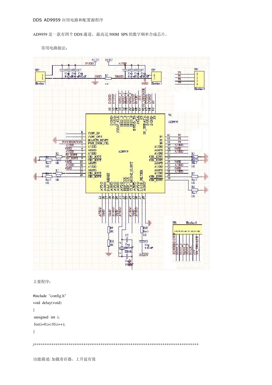 DDSAD9959应用电路和配置源程序_第1页