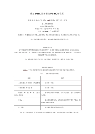 DELL服务器按F2BIOS设置