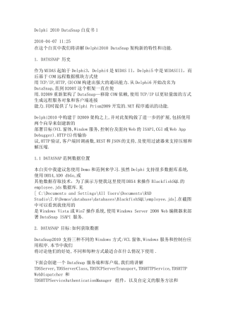 Delphi_2010_DataSnap白皮书