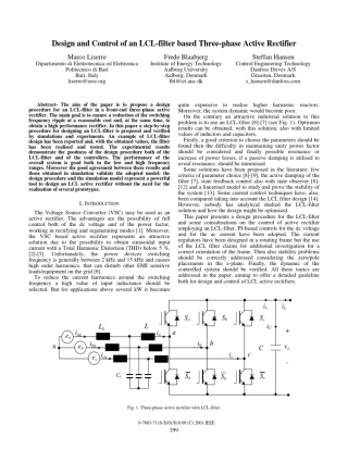 DesignandControlofanLCLfilterbasedThreephaseActiveRectifier