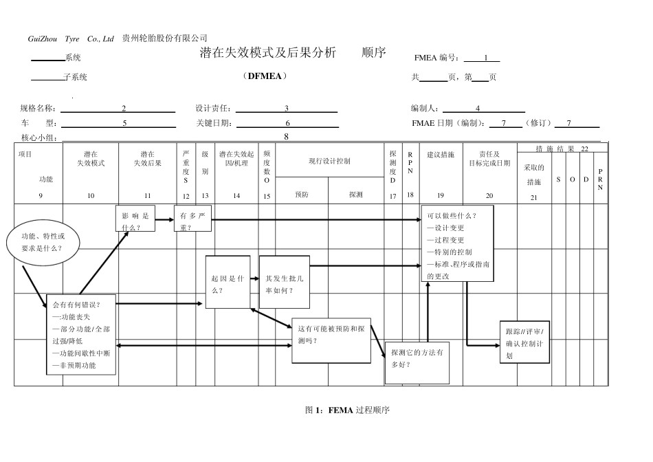 DFMEA栏目填写要求_第1页