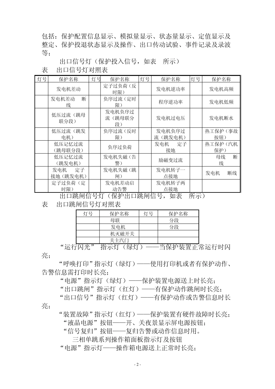 DGT801C发电机变压器保护装置成套保护装置操作指导书(发电机)_第3页