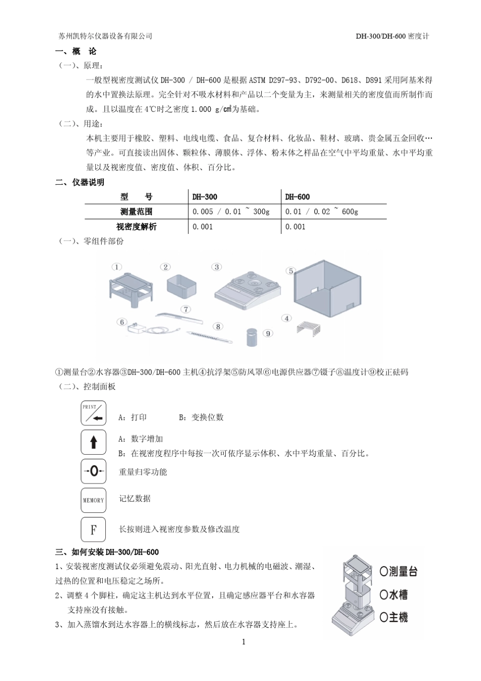 DH300电子密度计说明书_第3页