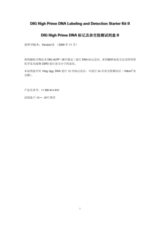 DIGHighPrimeDNA标记及杂交检测试剂盒II
