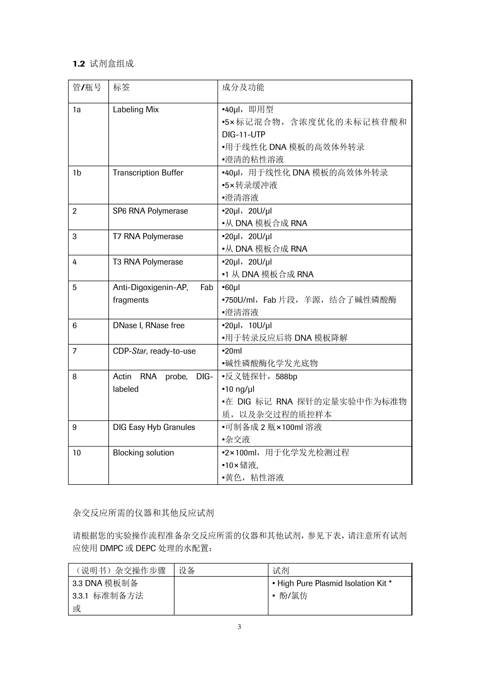 DIGNorthern标记及杂交检测试剂盒中文说明书_第3页