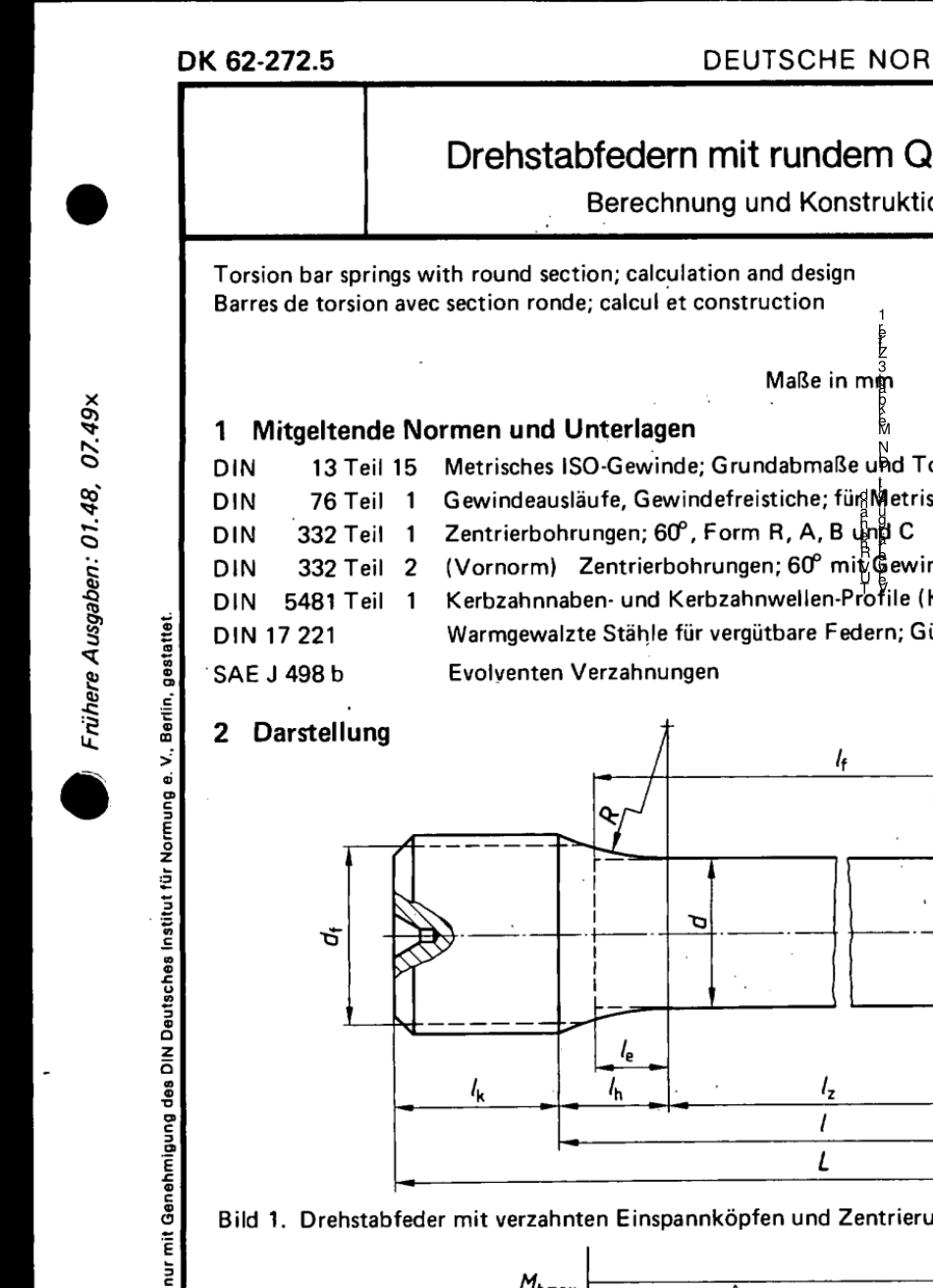 DIN20911981圆截面扭杆弹簧.计算与设计_第1页