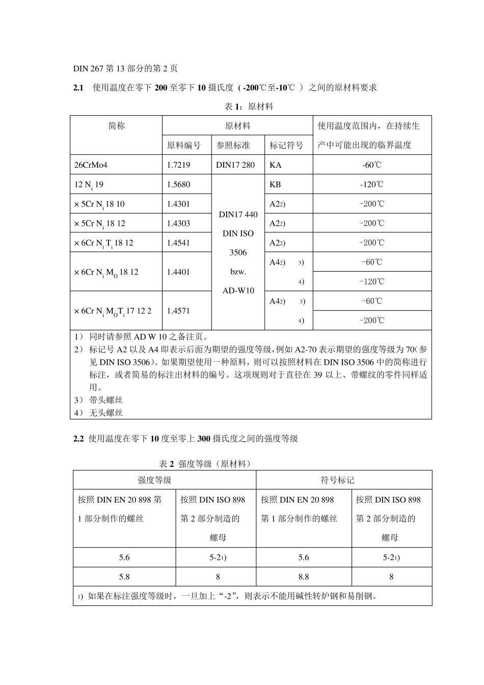 DIN26713紧固件交货技术条件温度在200℃至+700℃之间用具有特殊机械性能的螺纹连接件_第2页