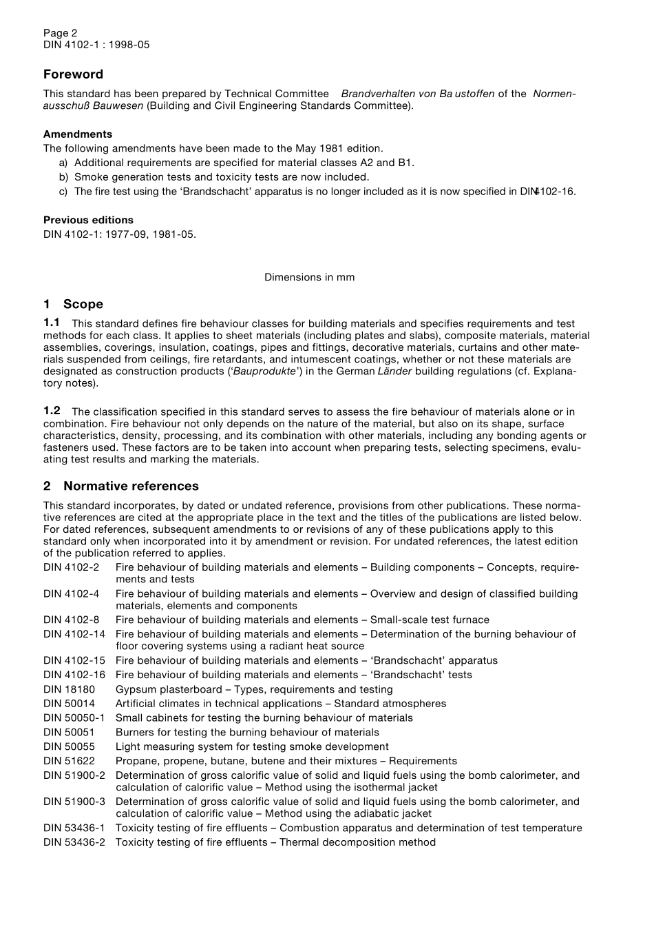 DIN410211998材和构件的耐燃性.第1部分建材.概念、要求和检验_第2页