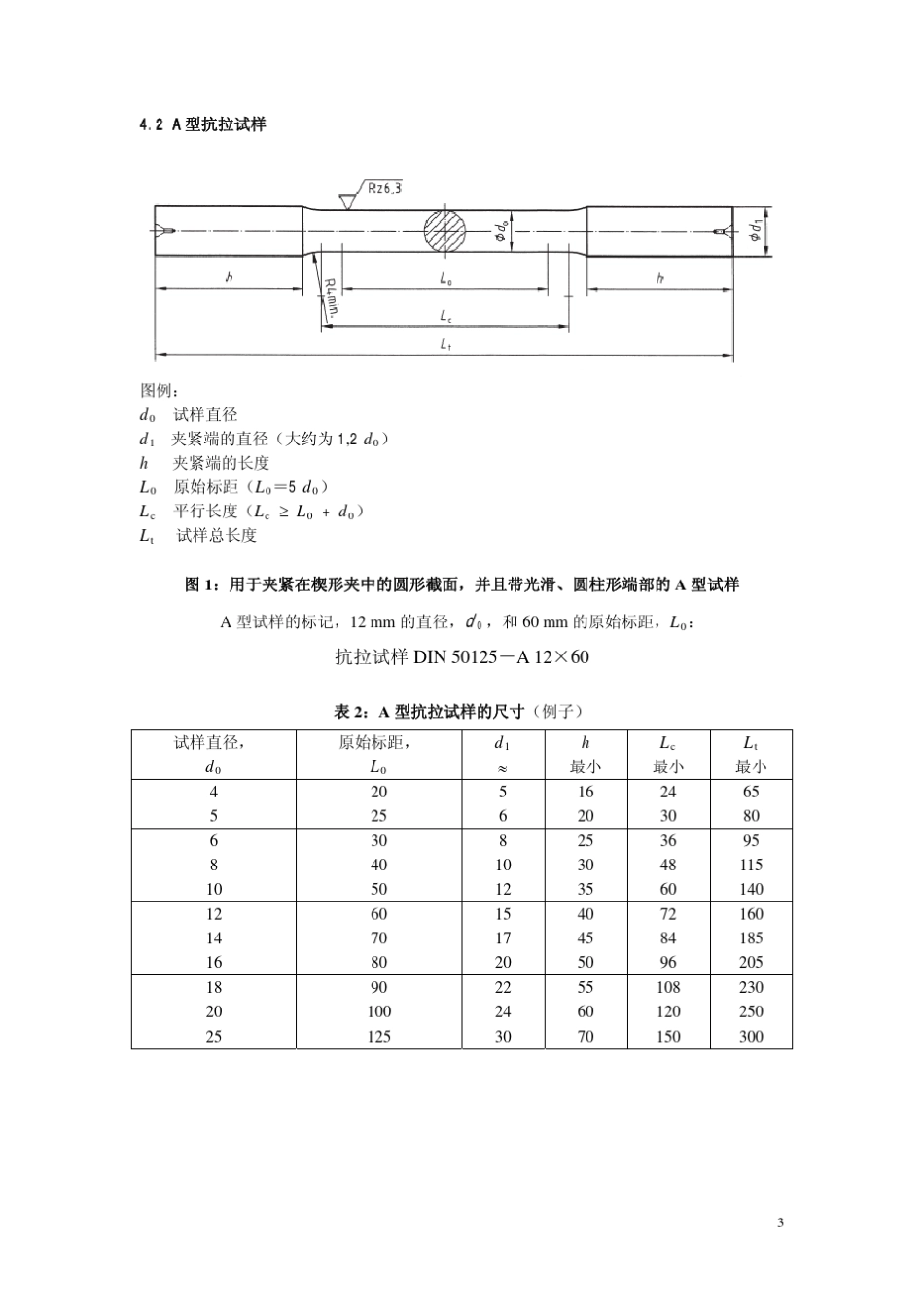DIN50125_0401_金属材料抗拉试验的试样_第3页