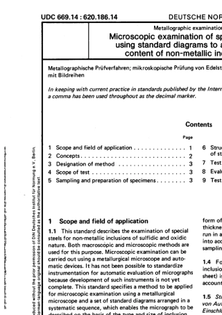DIN50602钢中非金属夹杂物评级方法