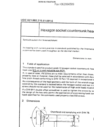 DIN799186内六角沉头螺丝