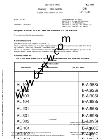 DINEN10441999硬焊焊条BrazingFillermetals