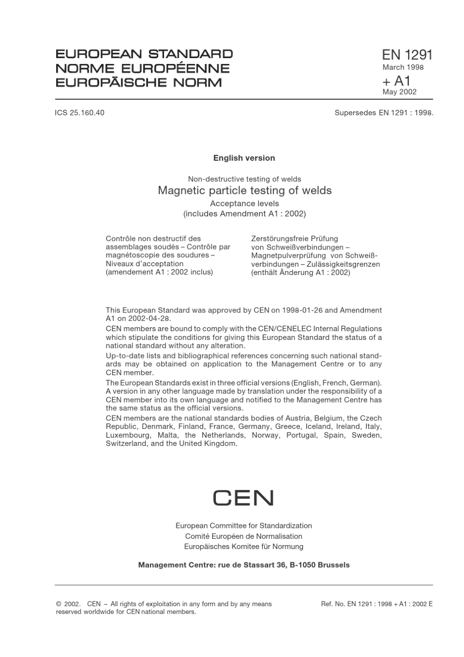 DINEN1291焊缝的无损检验,焊缝的磁粉探伤。允许极限值_第3页