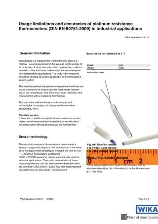 DINEN607512009铂金温度传感器