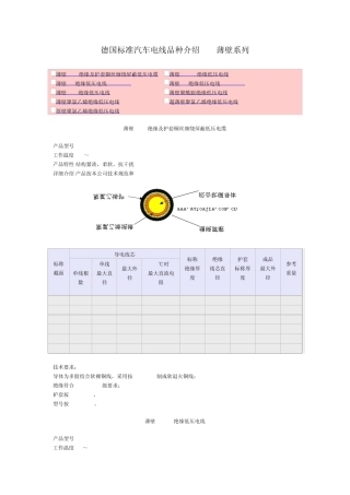 DIN汽车线束标准